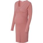 Rosa Unifarbene Langärmelige V-Ausschnitt Stillnachthemden aus Jersey für Damen Größe M 