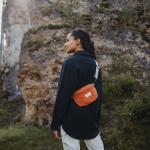 Orange Nordlicht Vegane Nachhaltige Bauchtaschen & Hüfttaschen mit Reißverschluss klein 