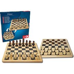 Noris Spiel, Brettspiel »Deluxe Holz - Schach & Dame«, braun