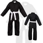 NORMAN Schwarz Kinder Karate-Anzug Gratis Weißer Gürtel Kinder Karate-Anzug - Schwarz, 140cm