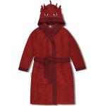 Rote Bestickte Normani Bio Kinderbademäntel mit Kapuze mit Knopf aus Baumwolle maschinenwaschbar für Mädchen Größe 146 