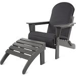Anthrazitfarbene Normani Adirondack Chairs aus Recyclingholz klappbar 