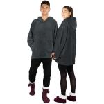 Dunkelgraue Oversize Herrensweatshirts aus Polyester mit Kapuze Einheitsgröße 
