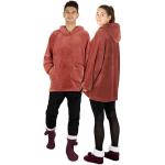 Burgundfarbene Oversize Herrensweatshirts aus Polyester mit Kapuze Einheitsgröße 