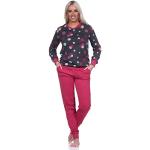 Rote Gepunktete Elegante Normann Pyjamas lang aus Frottee maschinenwaschbar für Damen Größe XL Große Größen 