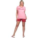 Rosa Casual Normann Pyjamas kurz aus Baumwolle maschinenwaschbar für Damen Größe L 
