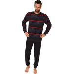 Normann Edel aussehender Herren Frottee Schlafanzug Langarm Pyjama mit Bündchen, Farbe:rot, Größe:48