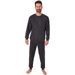 Normann Herren Schlafanzug Langarm, Pyjama mit Minimal-Print - 122 101 10 751, Farbe:anthrazit, Größe:54