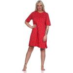 Rote Maritime Kurzärmelige Normann Damennachthemden aus Baumwolle 