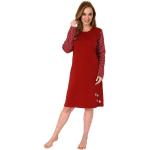 Normann Nachthemd »Damen Nachthemd langarm in Kuschel Interlock Qualität mit niedlichen Motiv - 212 213 226«, rot