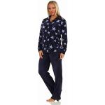 Marineblaue Sterne Damenbademäntel & Damensaunamäntel aus Fleece maschinenwaschbar Größe XL für den für den Winter 