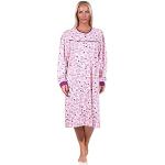Rosa Langärmelige Damennachthemden aus Baumwolle maschinenwaschbar Größe XL Große Größen 