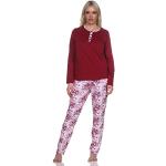 Rote Normann Pyjamas lang maschinenwaschbar für Damen Größe 4 XL Große Größen für den für den Sommer 