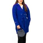 Royalblaue Kapuzenmäntel mit Knopf mit Kapuze für Damen Größe XL 