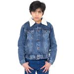 Blaue Vintage Gefütterte Kinderjeansjacken aus Denim für Jungen 