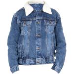 Blaue Vintage Gefütterte Kinderjeansjacken aus Baumwolle für Jungen für den für den Winter 