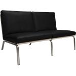 Schwarze Zweisitzer-Sofas aus Leder Breite 100-150cm, Höhe 100-150cm, Tiefe 50-100cm 2 Personen 