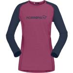 Rosa Langärmelige Norrona fjora equaliser T-Shirts für Damen Größe XS für den für den Herbst 