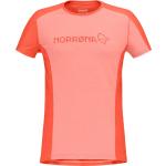 Norrona - T-Shirt aus Merinowolle - Falketind Equaliser Merino T-Shirt W'S Peach Amber/Orange Alert für Damen aus Wolle - Größe XS