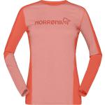 Rosa Sportliche Langärmelige Norrona falketind T-Shirts für Damen Größe XS für den für den Herbst 
