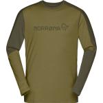 Khakifarbene Sportliche Langärmelige Norrona falketind T-Shirts für Herren Größe XL 