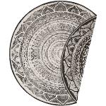 Reduzierte Cremefarbene Northrugs Runde Wendeteppiche 140 cm mit Mandala-Motiv aus Polypropylen 