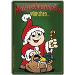 Nostalgic-Art 3 x Blechpostkarte Mainzelmännchen Weihnachten