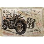 Nostalgic-Art - Blechschild 20 x 30cm - US Highways - Route 66 Bike Map