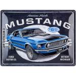 Blaue Ford Mustang Blechschilder 
