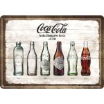 Nostalgic Art Coca-Cola Bottle Timeline, Blechpostkarte 14 cm x 10 cm