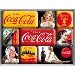 Gelbe Nostalgic Art Coca Cola Magnet-Sets 9-teilig 