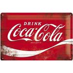 Nostalgic-Art Retro Blechschild, 20 x 30 cm, Coca-Cola – Logo Red Wave – Geschenk-Idee für Coke-Fans, aus Metall, Vintage Design