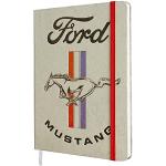 Bunte Retro Nostalgic Art Ford Mustang Notizbücher & Kladden mit Pferdemotiv DIN A5 