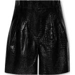 Reduzierte Schwarze Notes du Nord High Waist Shorts mit Reißverschluss aus Lammleder für Damen Größe S 