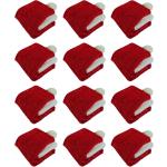 Rote Stuhlhussen mit Weihnachts-Motiv aus Samt 12-teilig 