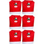Rote Stuhlhussen mit Weihnachts-Motiv 6-teilig 