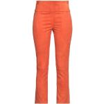 Orange Unifarbene Nove Damenlederhosen aus Veloursleder Größe XS 