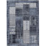 Blaue Moderne Novel Rechteckige Patchwork Teppiche aus Textil 