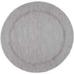 Silberne Abstrakte Novel Runde Runde Teppiche 160 cm aus Textil 