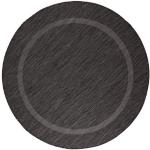 Schwarze Unifarbene Novel Runde Runde Teppiche 120 cm aus Textil 