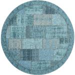 Türkise Novel Runde Patchwork Teppiche 200 cm aus Textil 