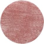 Rosa Unifarbene Novel Runde Runde Hochflorteppiche 160 cm aus Textil schmutzabweisend 