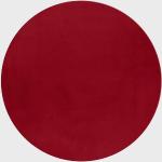 Rote Unifarbene Moderne Novel Runde Hochflorteppiche 120 cm aus Polyester 