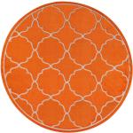 Orange Minimalistische Novel Runde Outdoor-Teppiche & Balkonteppiche 200 cm aus Polypropylen 