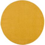 Gelbe Unifarbene Novel Runde Webteppiche 150 cm aus Textil 