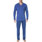 Blaue Novila Pyjamas lang aus Jersey für Herren Größe 4 XL 