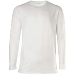 Weiße Unifarbene Langärmelige Novila Rundhals-Ausschnitt Jerseyshirts aus Jersey für Herren Größe L 