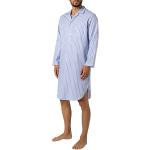 Reduzierte Blaue Gestreifte Herrennachthemden aus Baumwolle Übergrößen 