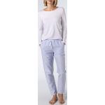 Hellblaue Gepunktete Novila Pyjamahosen aus Baumwolle für Damen Größe L 