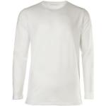 Reduzierte Weiße Unifarbene Casual Langärmelige Novila Rundhals-Ausschnitt Herrensweatshirts aus Baumwolle Größe L für den für den Herbst 